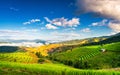 Nature landscape with most beautiful terracedÃÂ rice fieldsÃÂ of allÃÂ Asia on background blue summer sky at sunrise. Royalty Free Stock Photo